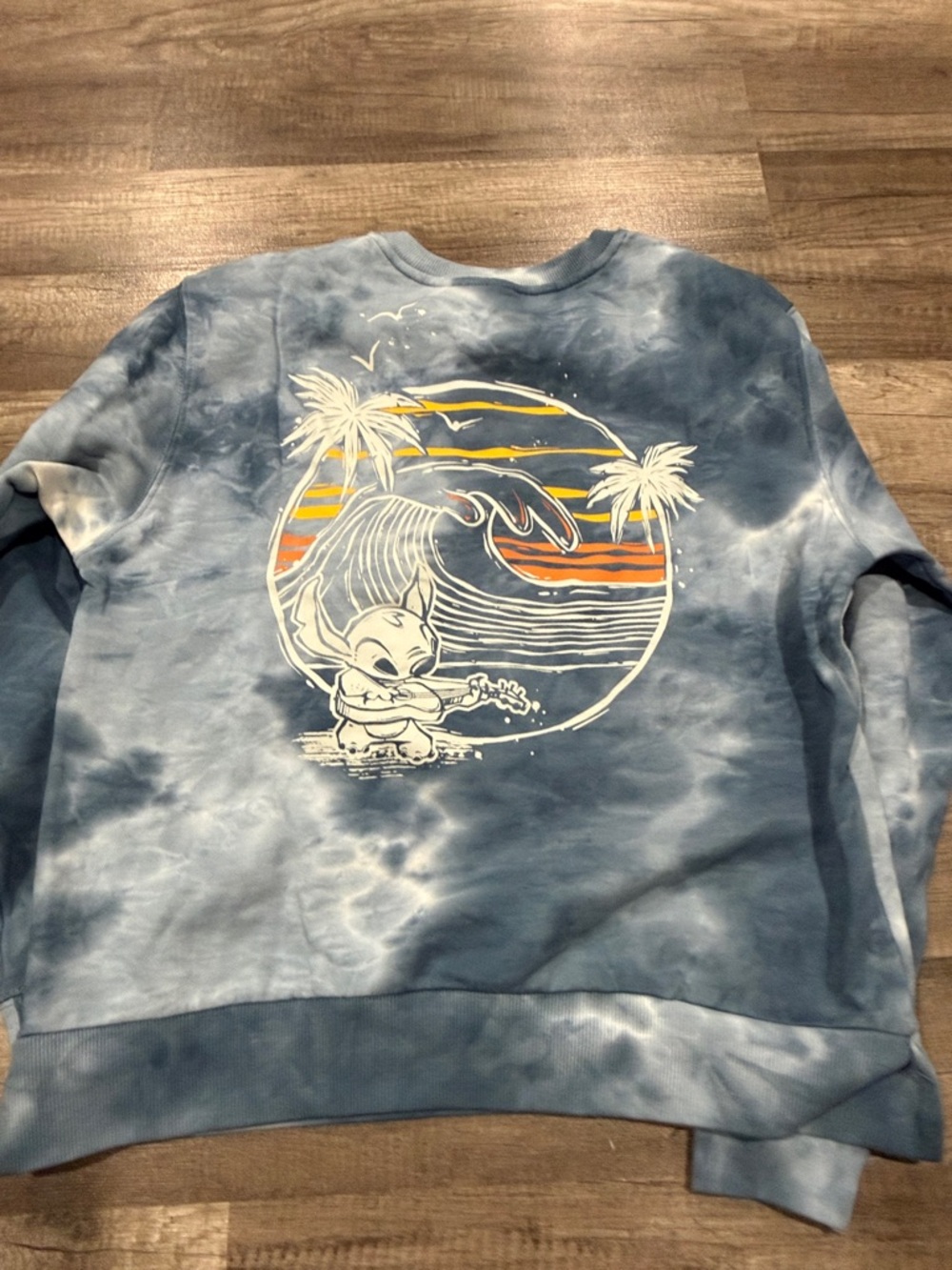 Disney Stitch Blue Tie-Dye Crewneck Sweatshirt